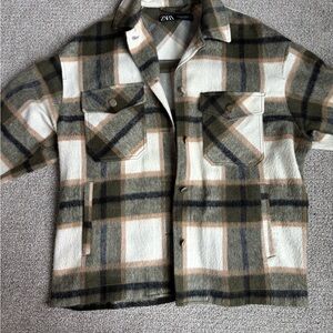 Zara Plaid Oversized Jacket